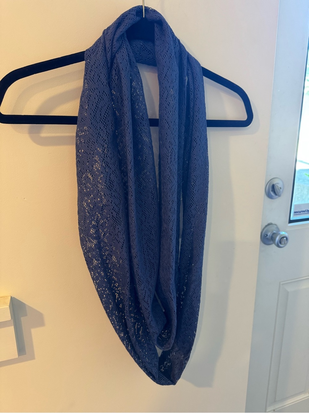 Lace Infinity Scarf - Navy Blue